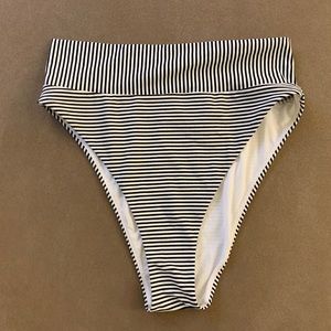 high waisted & high cut stripped bikini bottoms